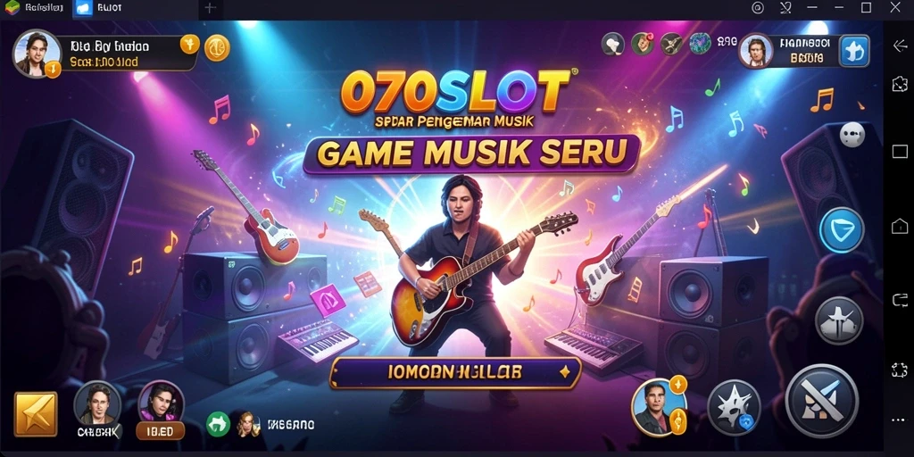 Screenshots menunjukkan keseruan gameplay 070SLOT di tengah irama musik.