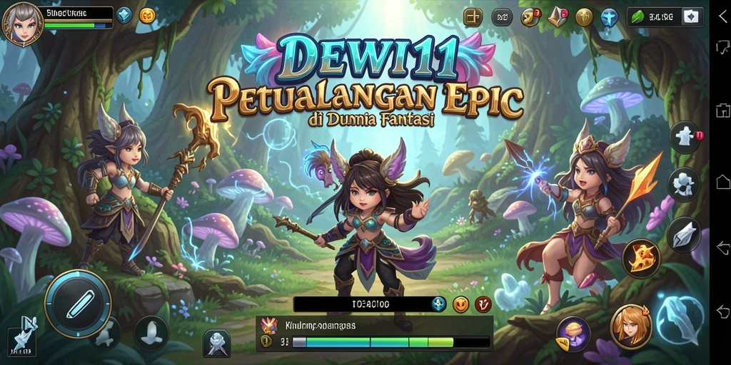 Gameplay seru dan mendebarkan dari DEWI11 di dunia fantasi.