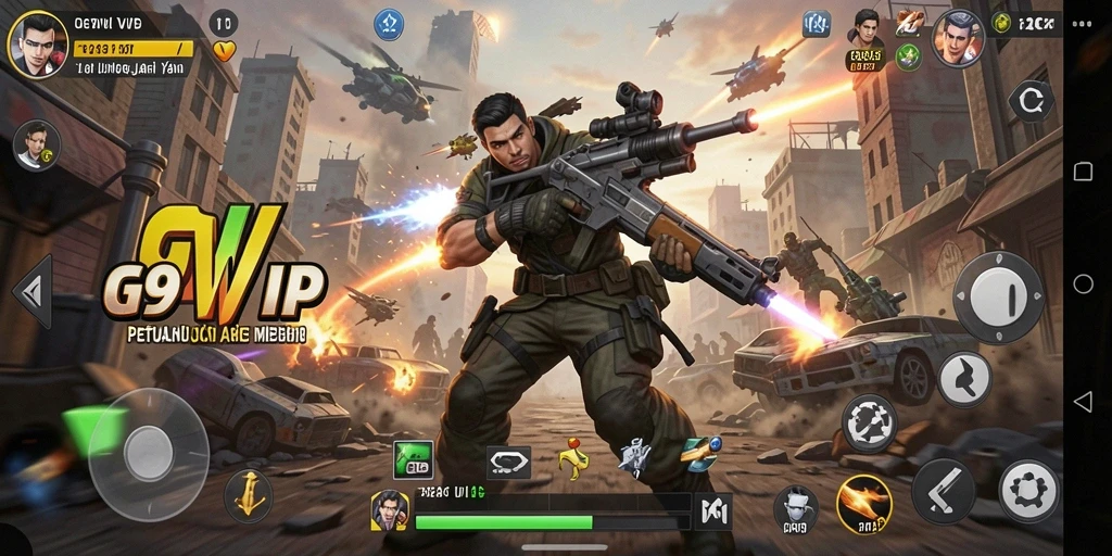 Tampilan gameplay mendebarkan dari G9VIP dengan aksi yang intens.