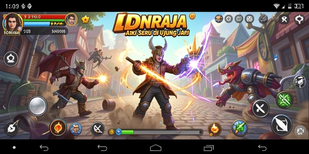 Tampilan seru gameplay IDNRAJA yang menegangkan dan penuh aksi.