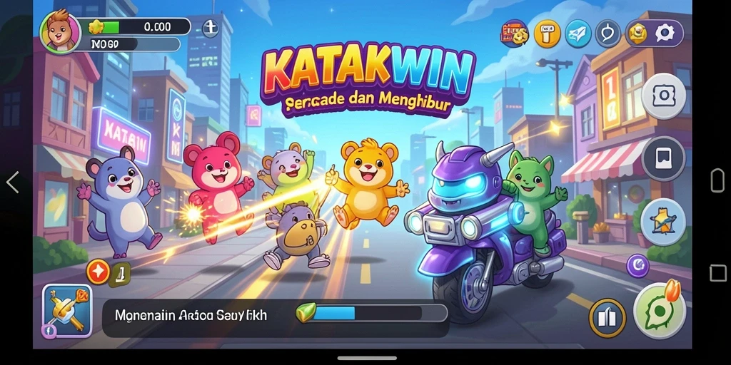 Tampilan gameplay seru dan penuh aksi KATAKWIN.