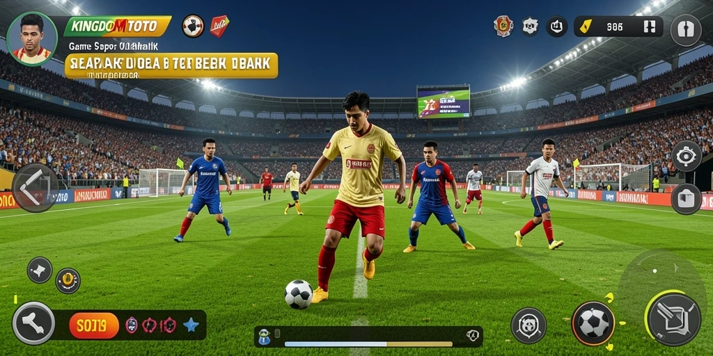 Tampilan gameplay KINGDOMTOTO yang mendebarkan dan penuh aksi sepak bola.