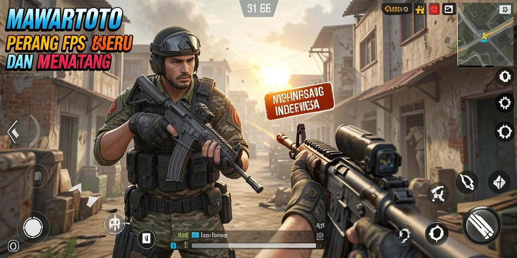 Screenshot gameplay MAWARTOTO menampilkan aksi seru dalam pertempuran FPS.