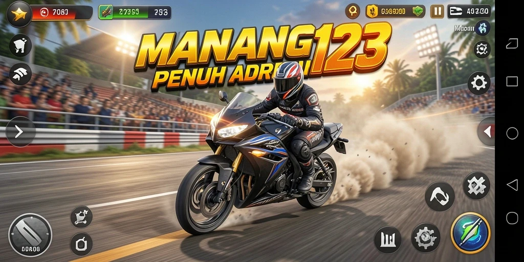Screenshot MENANG123 menampilkan aksi balapan motor yang mendebarkan.