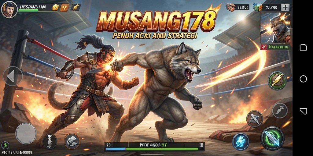 Tampilan aksi pertarungan yang menegangkan dalam MUSANG178.