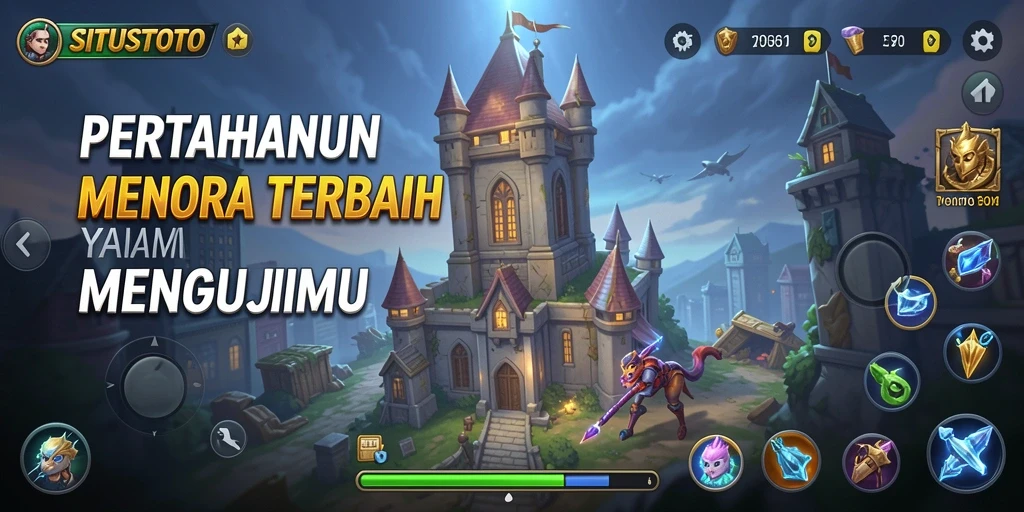 Tampilan gameplay menara pertahanan di SITUSTOTO yang seru dan menantang.