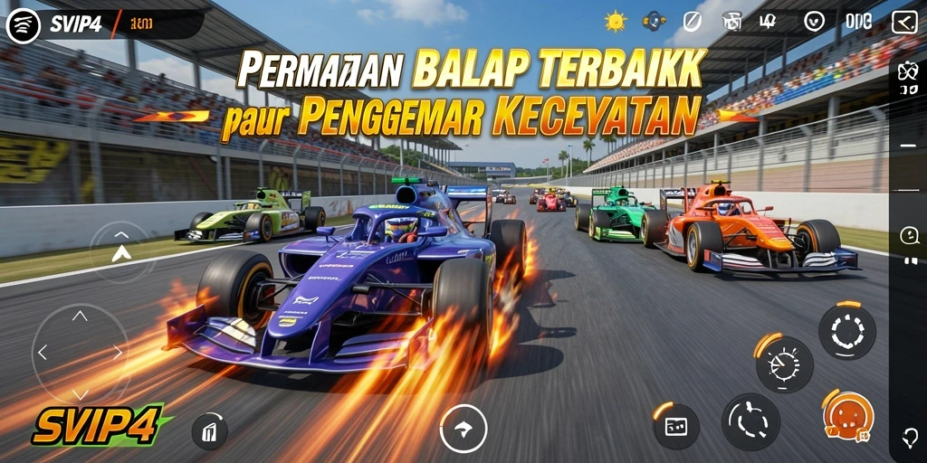 Tampilan gameplay menarik di lintasan balap SVIP4.