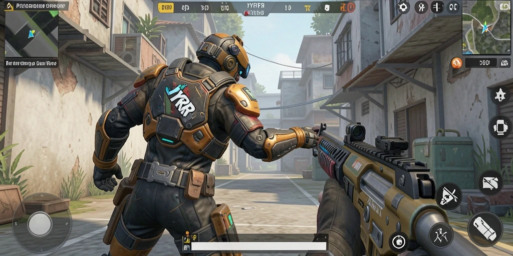 Gameplay seru YYRR dengan pertempuran FPS yang mendebarkan.