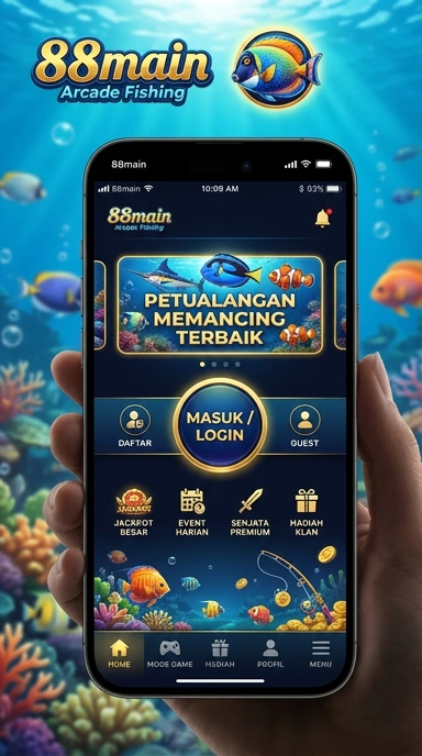Tampilan antarmuka pengguna 88main yang sederhana dan elegan.